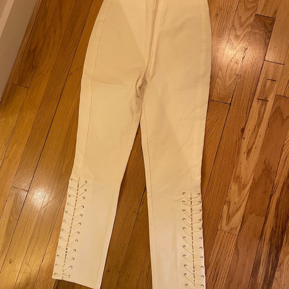 Derek lam off white ankle jeans lace up